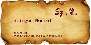 Szinger Muriel névjegykártya